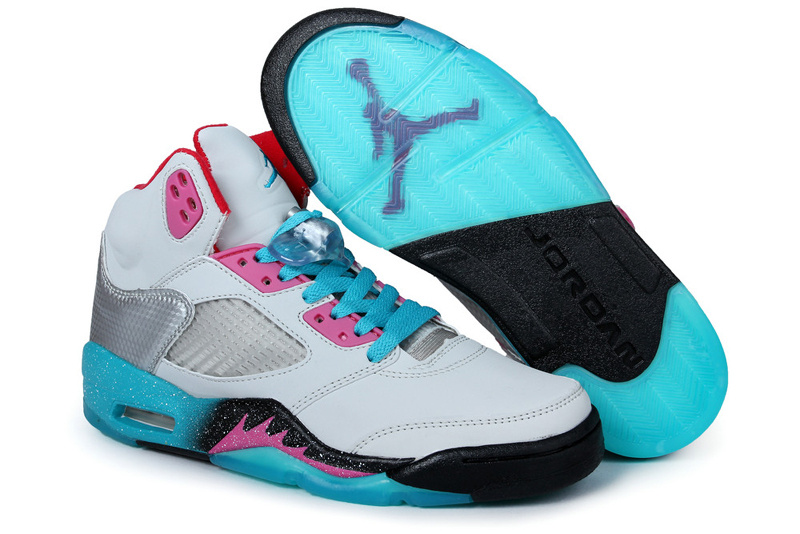 Air Jordan 5 Women Shoes Aaa White/Green/Red Online